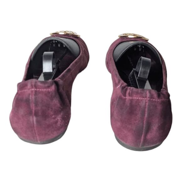 TORY BURCH Reva Maroon Suede Ballet Flats Size 8.5M - Picture 5 of 9